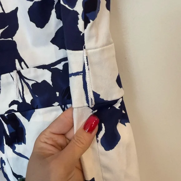 AGB Navy and White Floral Dress - Picture 4 of 6